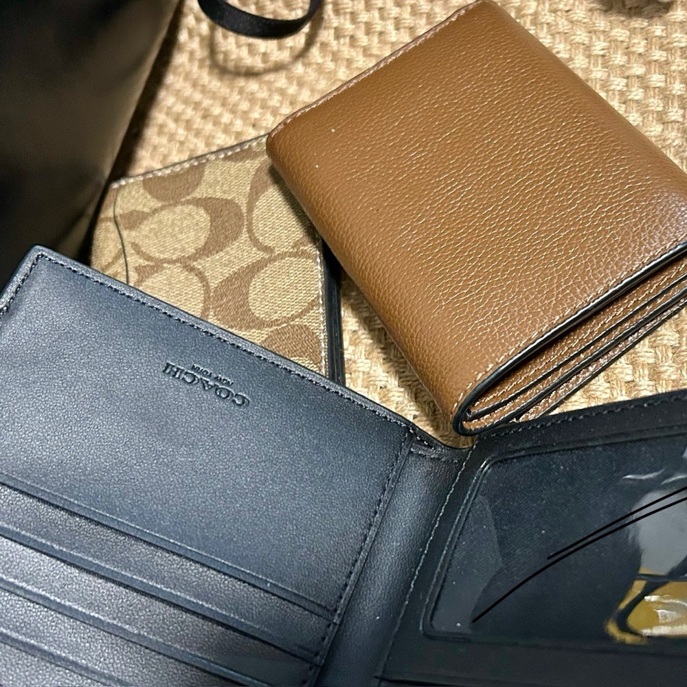 Coach Black and Tan Wallet Duo